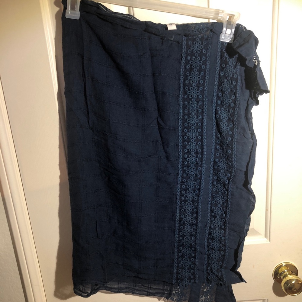 Abercrombie kids lace scarf lightweight navy